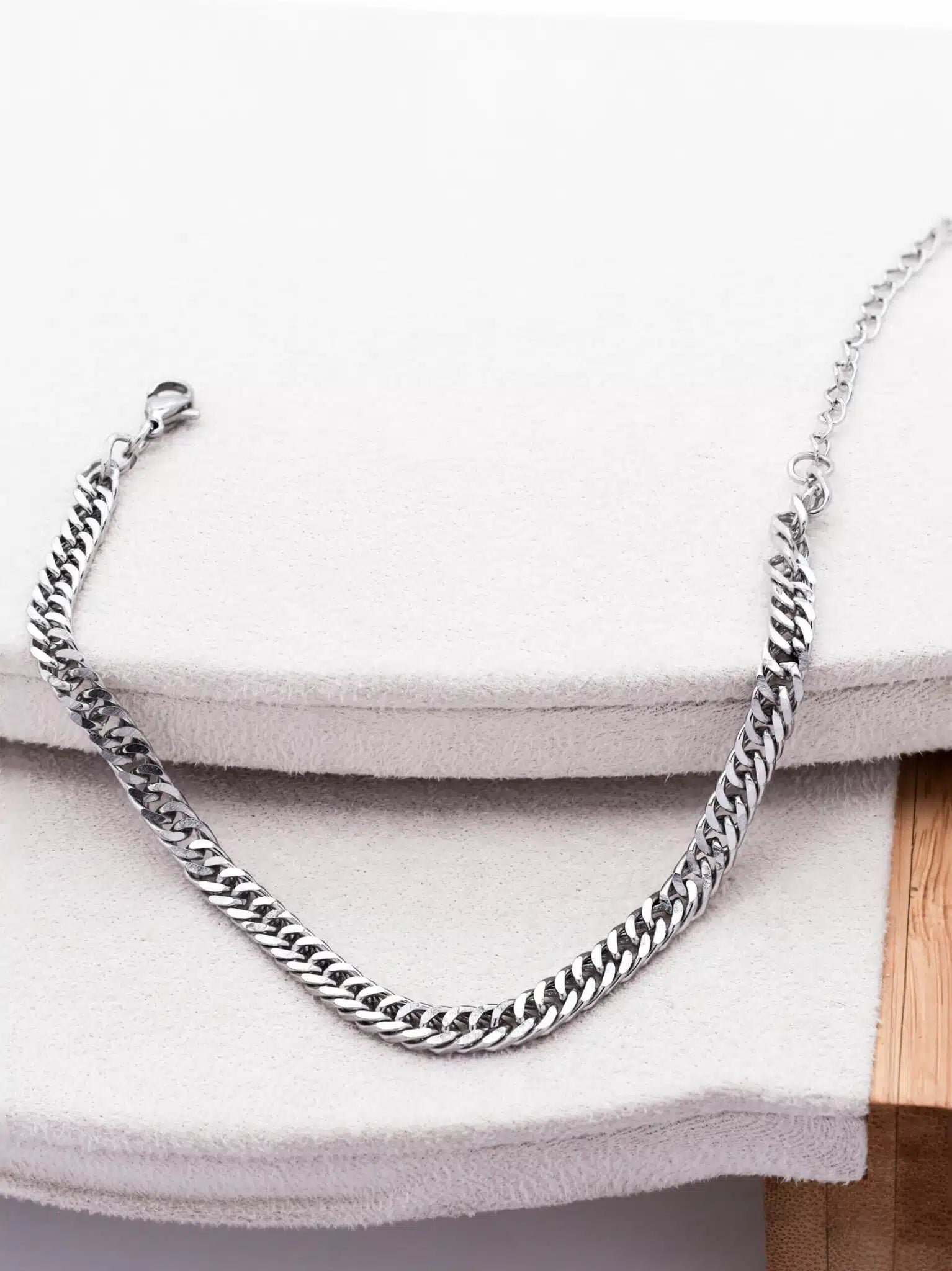 Ατσάλινο Βραχιόλι Halo Chain σε Ασημί Απόχρωση