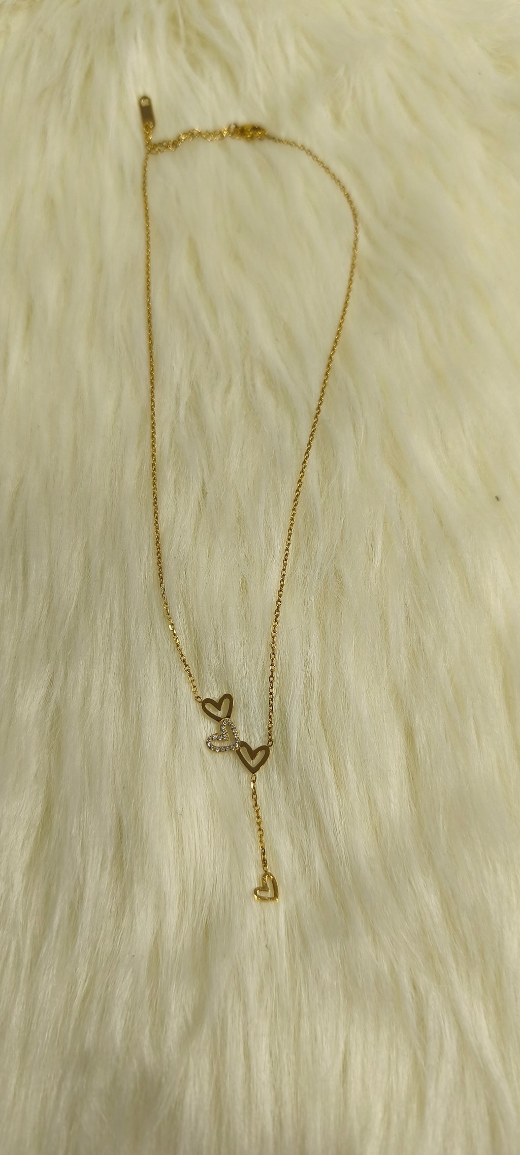 Romantic Drop Necklace με Καρδιές από Ανοξείδωτο Ατσάλι