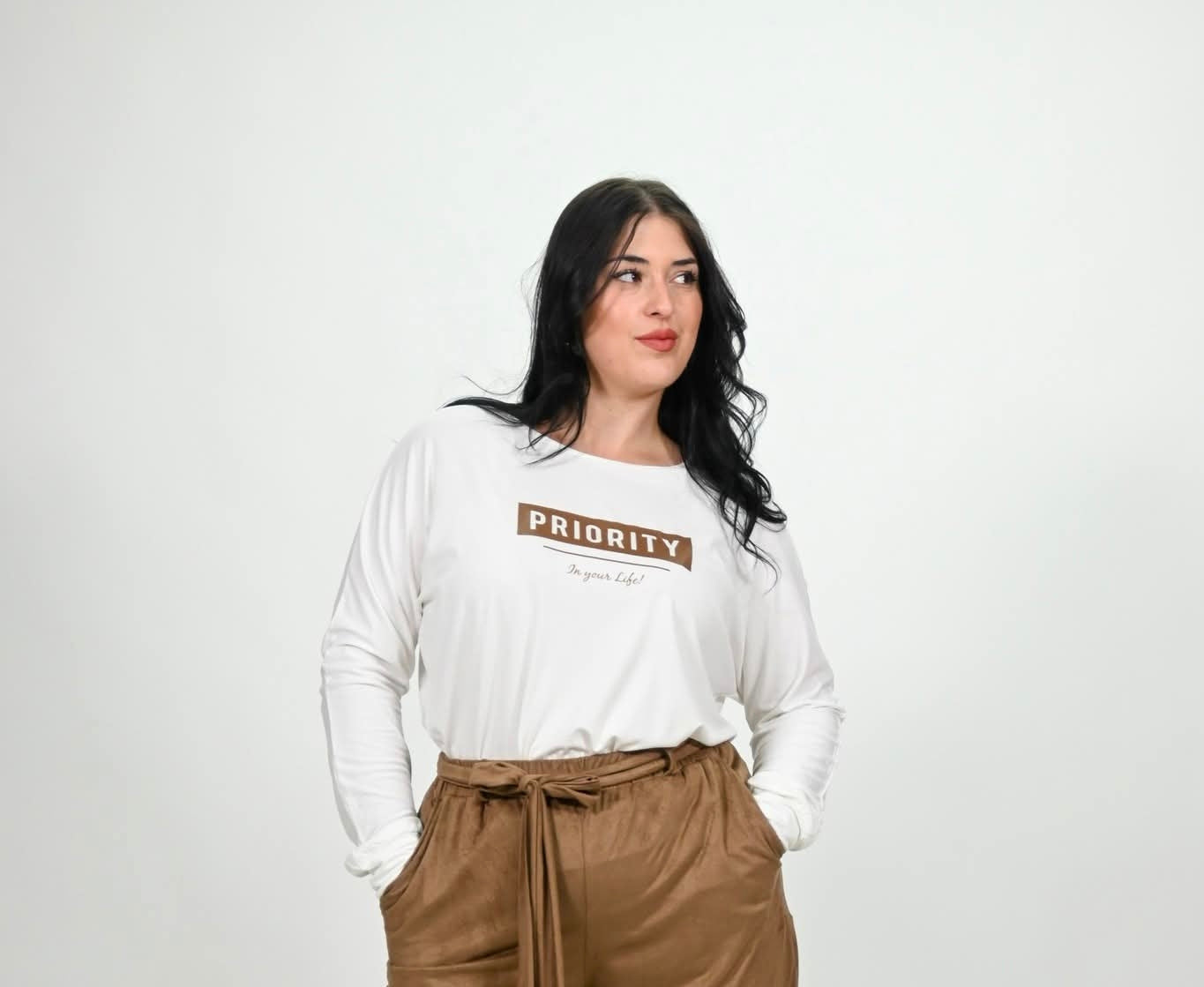 voice fashion Γυναικεία Μπλούζα “Priority” με Μακρύ Μανίκι – Άνετη Γραμμή
