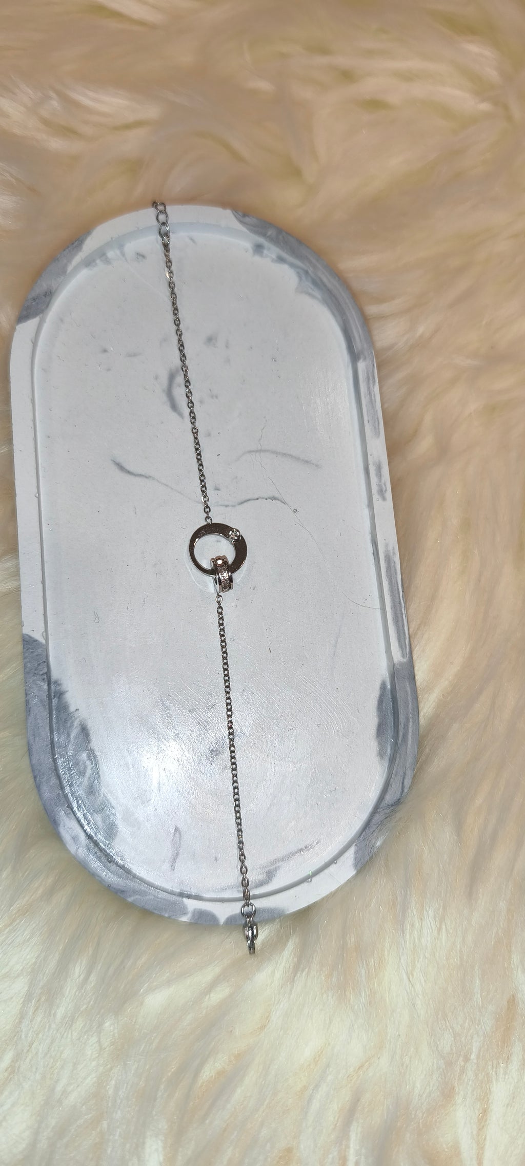 Modern Circle Bracelet από Ανοξείδωτο Ατσάλι με Διακοσμητικές Πέτρες