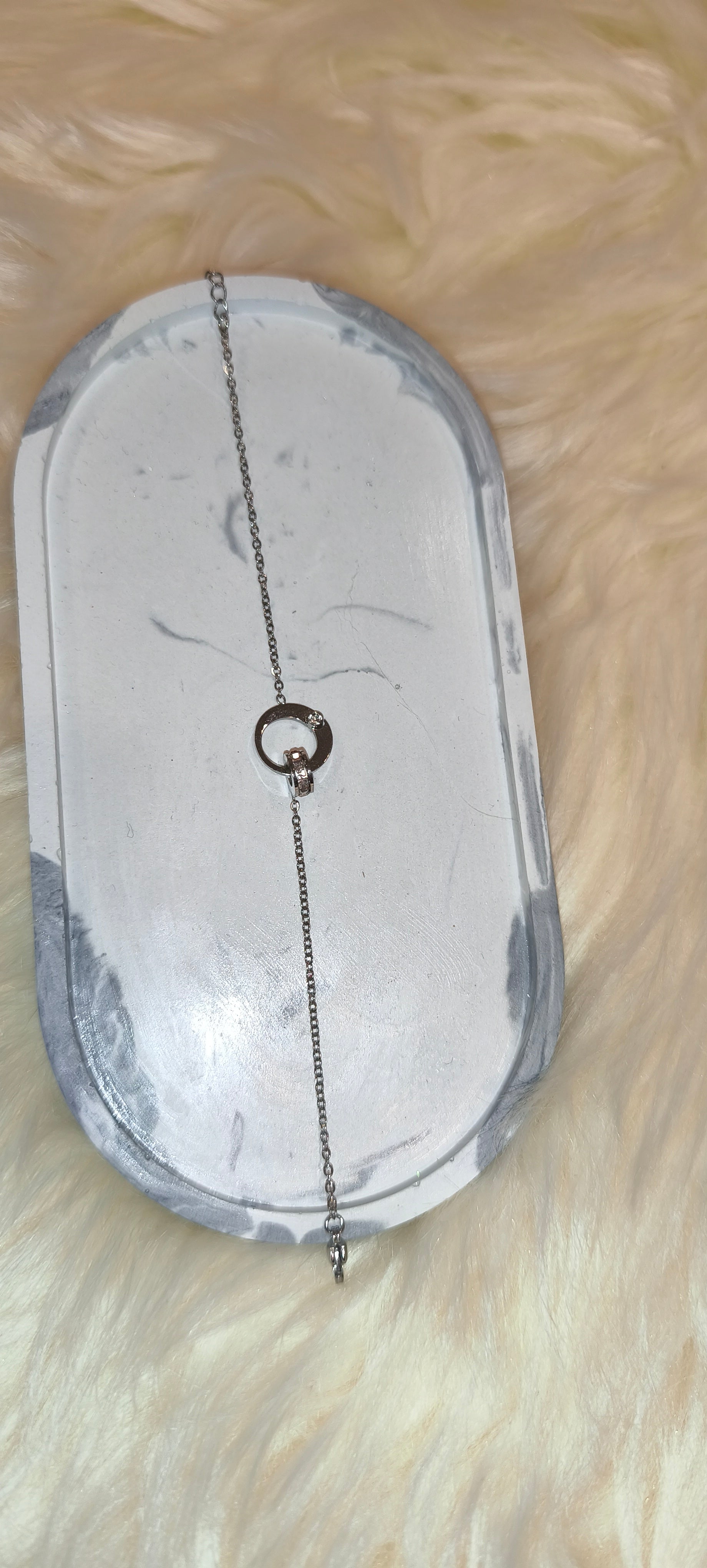 Modern Circle Bracelet από Ανοξείδωτο Ατσάλι με Διακοσμητικές Πέτρες