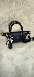 Maxfly Black Monogram Handbag – Διαχρονική Μίνι Τσάντα Χειρός & Ώμου σε Μαύρο Χρώμα