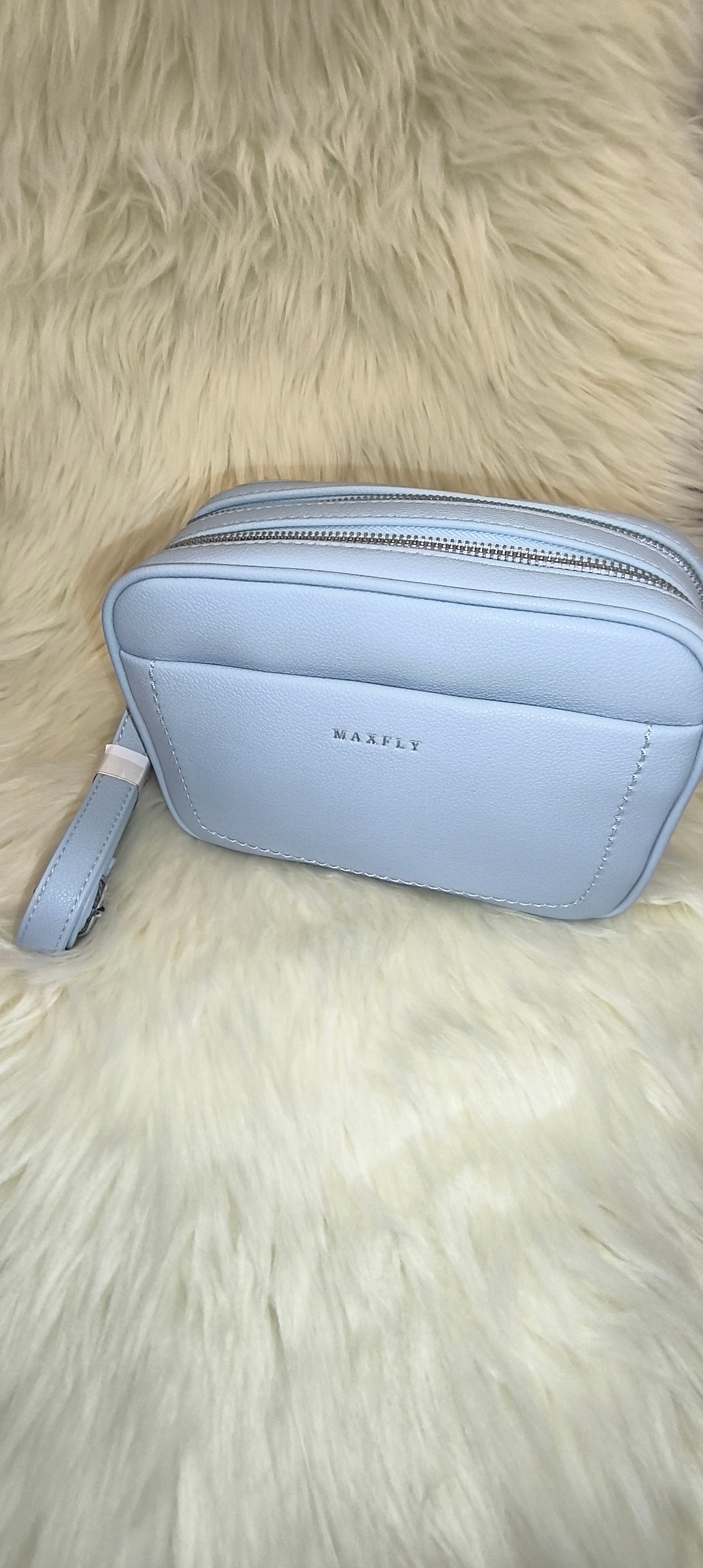 Maxfly Baby Blue Triple-Zip Camera Bag – Chic Σιέλ Τσάντα Χιαστί