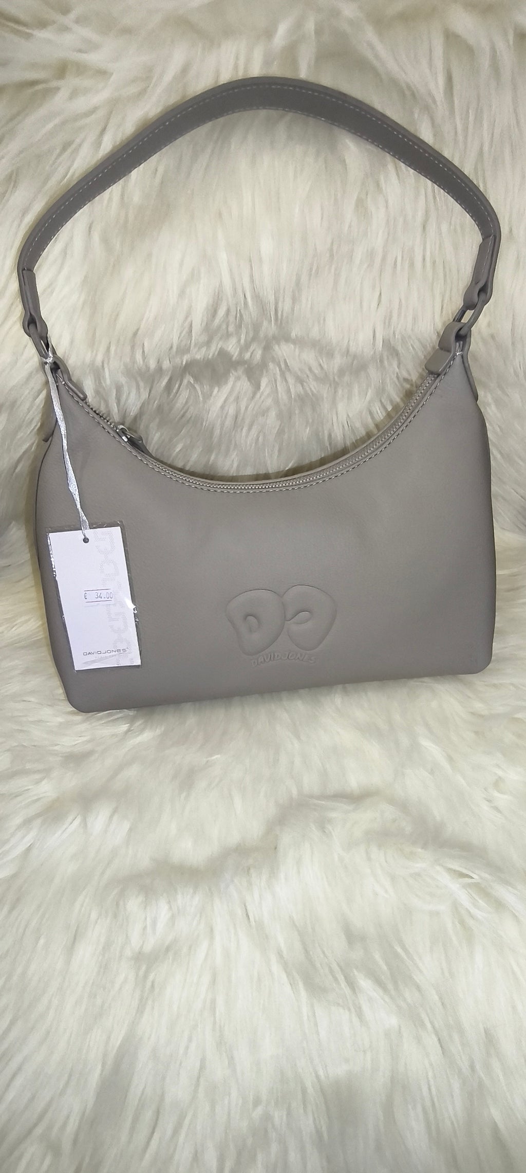 David Jones Stone Grey Shoulder Bag – Minimal Τσάντα Ώμου σε Γκρι-Ποντικί Απόχρωση