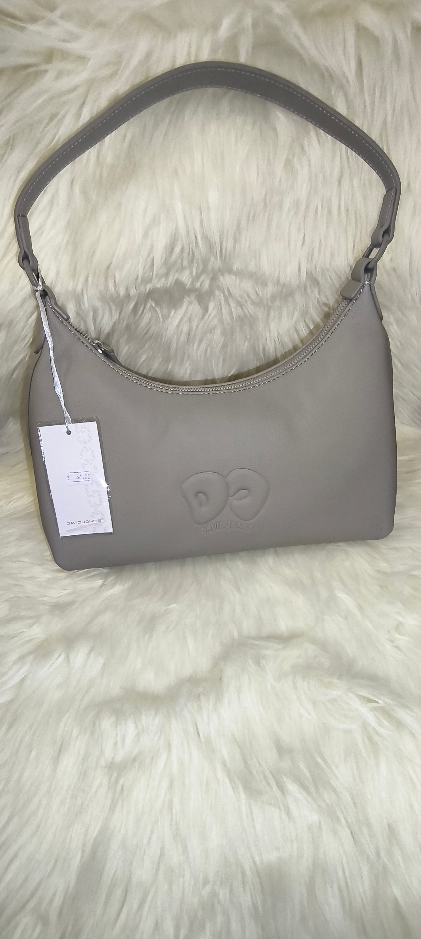 David Jones Stone Grey Shoulder Bag – Minimal Τσάντα Ώμου σε Γκρι-Ποντικί Απόχρωση